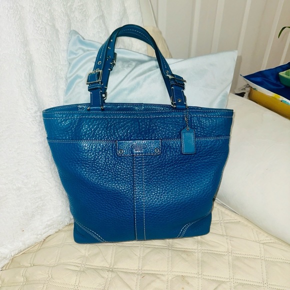Coach Hamilton F13089 blue pebble leather - Picture 2 of 12